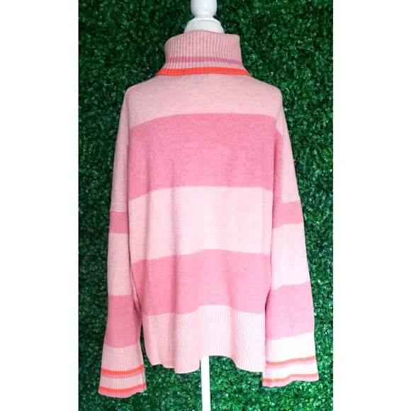 8. J.Crew Striped turtleneck sweater in Supersoft yarn - pink - Picture 5 of 8